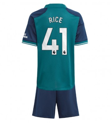 Lacne Dětský Futbalové dres Arsenal Declan Rice #41 2023-24 Krátky Rukáv - Tretina (+ trenírky)